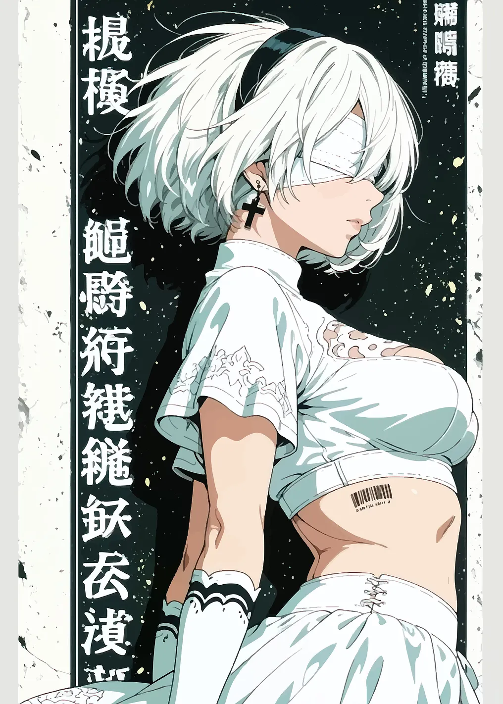 anime girl white