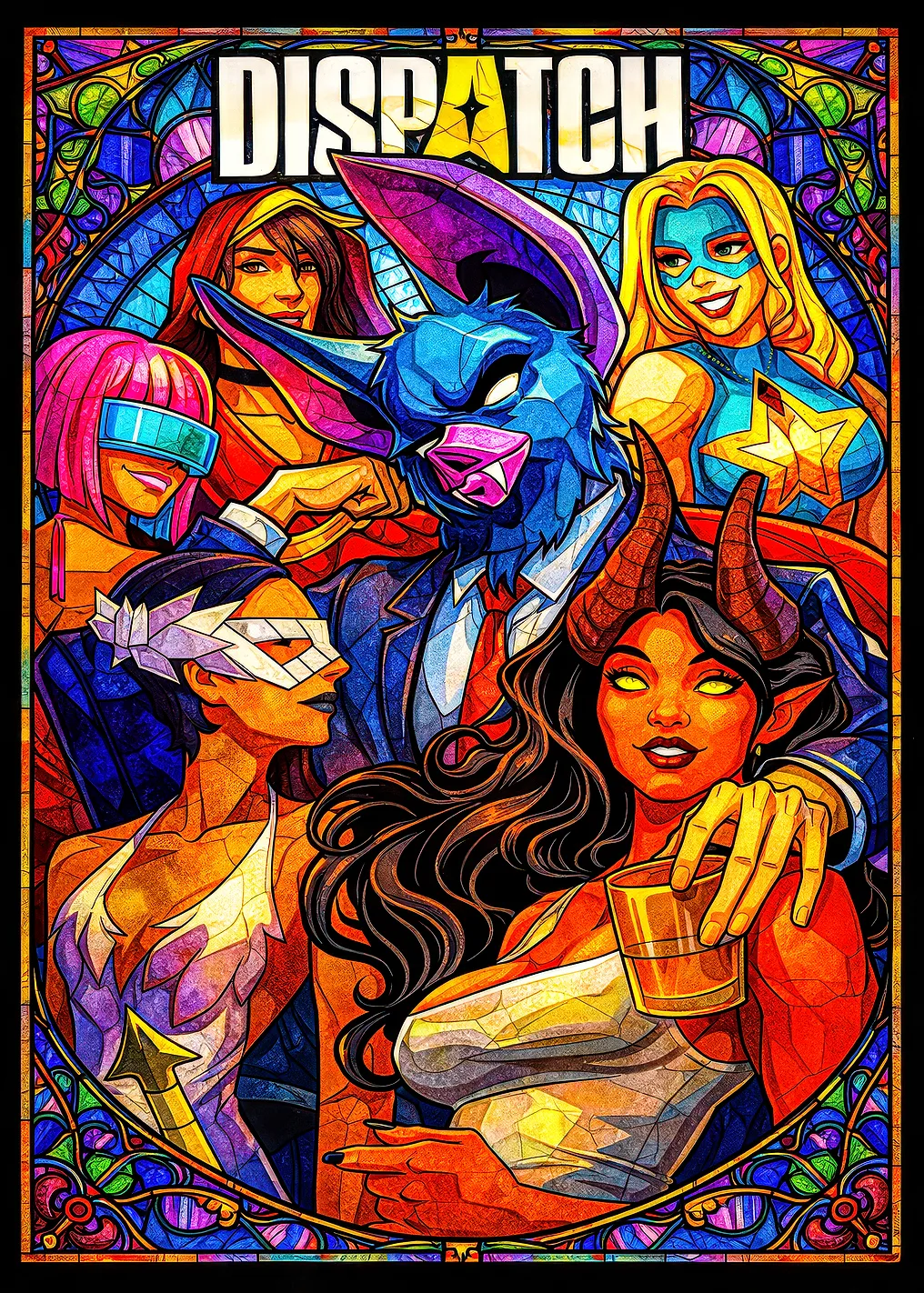 dispatch in Stained Glass Style