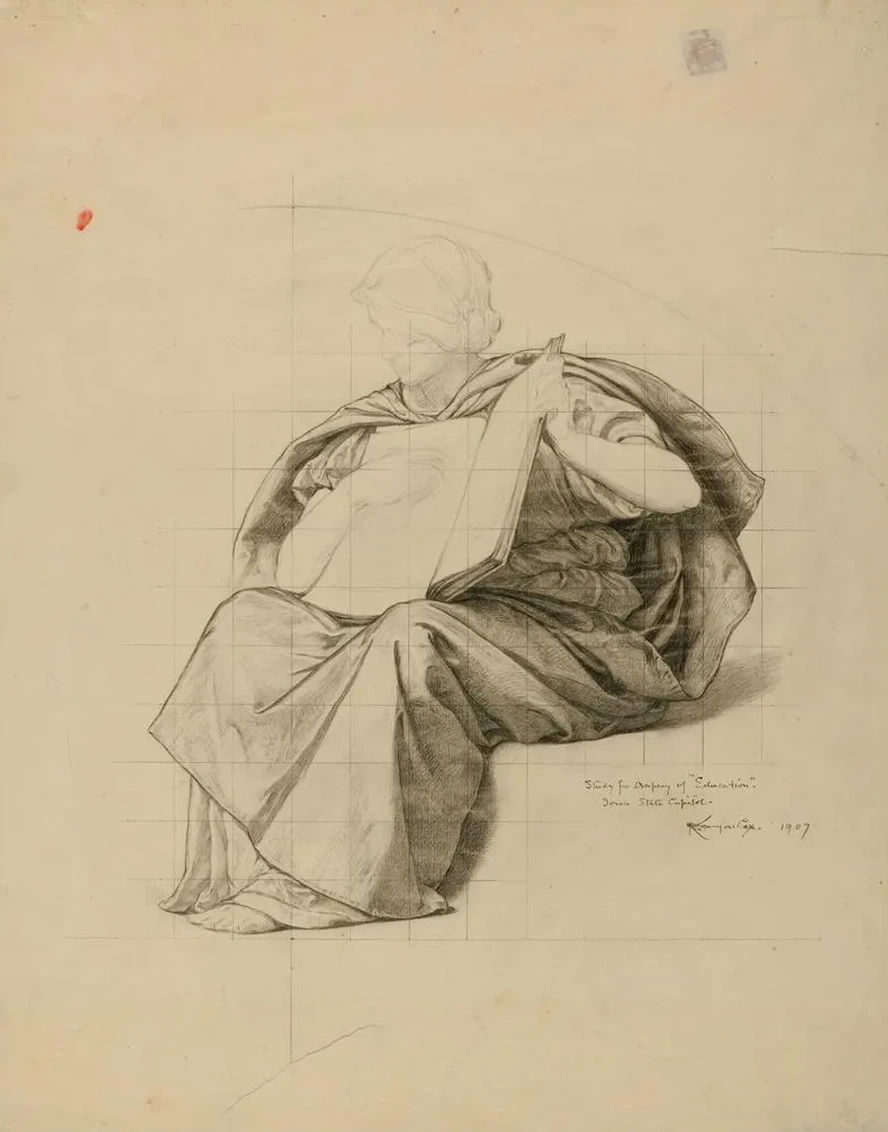 (iowa State Capitol Rotunda) (education, Study for Panel)