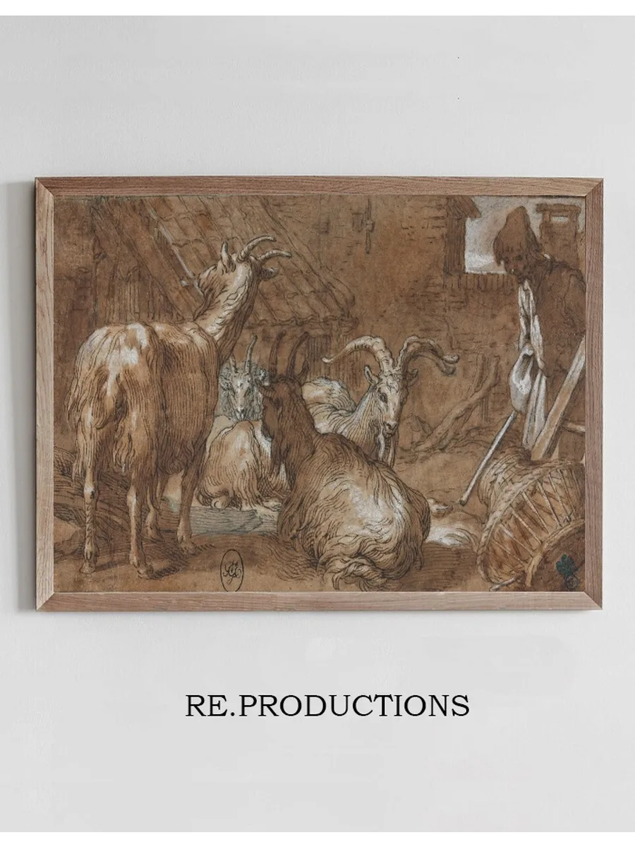 A Barnyard with Goats and a Goatherd