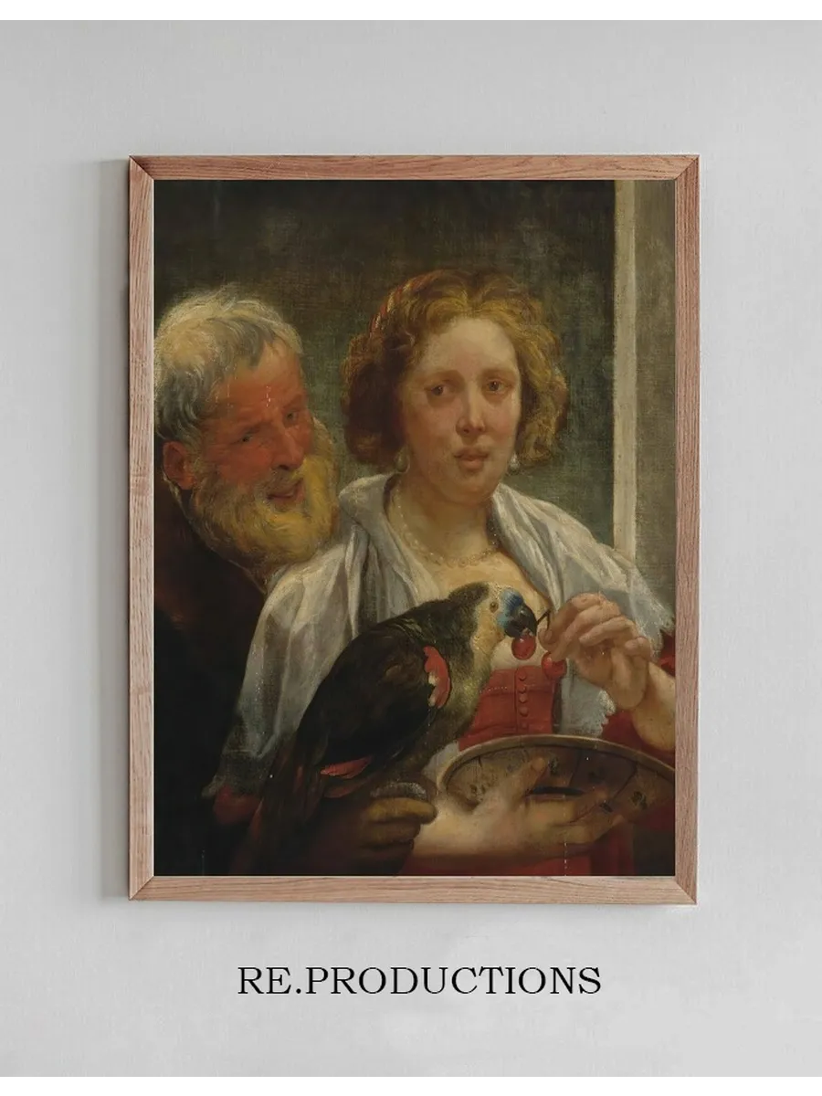 A Bearded Man And a Woman With a Parrot unrequited Love