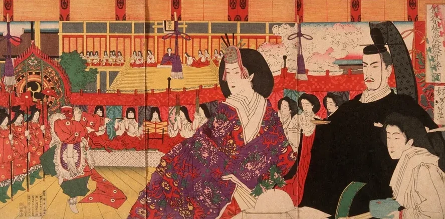 A Bugaku Performance at the Imperial Palace During the Doll Festival
