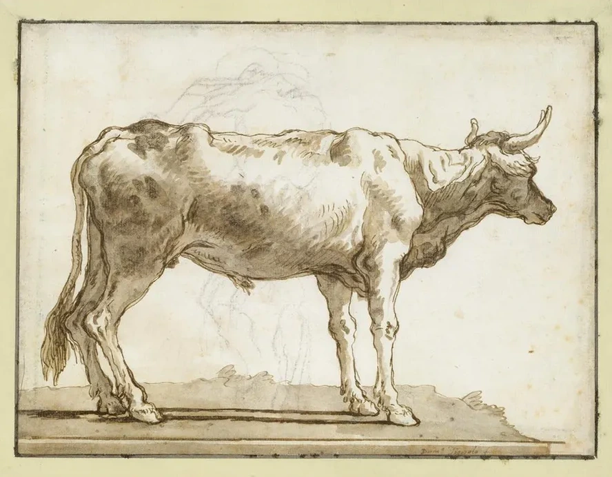 A Bullock Standing to the Right (on a Base)