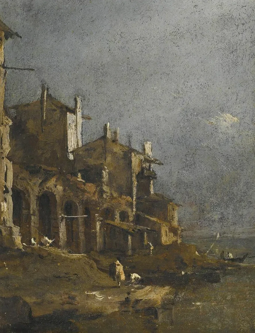A Capriccio Coastal Landscape With Figures On The Shore Beneath An Arcade
