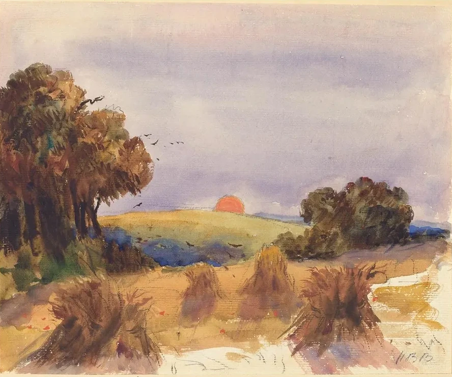 A Cornfield at Sunset