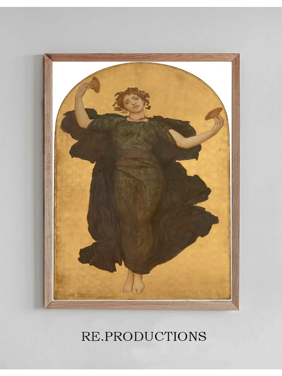 A Dancing Girl with Cymbals in a Green Robe