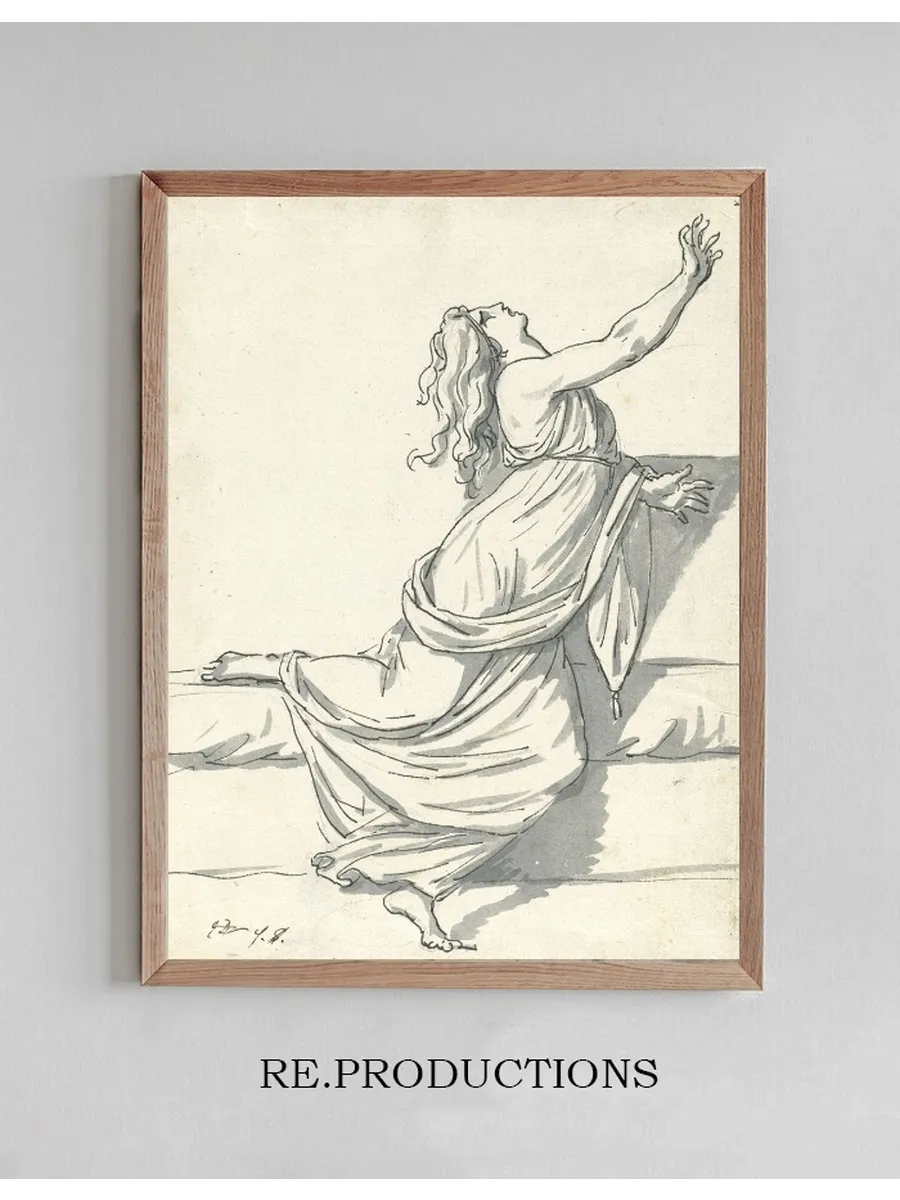 A Distraught Woman with Her Head Thrown Back