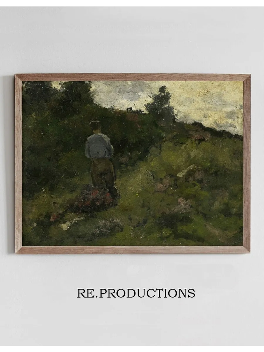A Farmer Walking Along the Fringe of a Wood