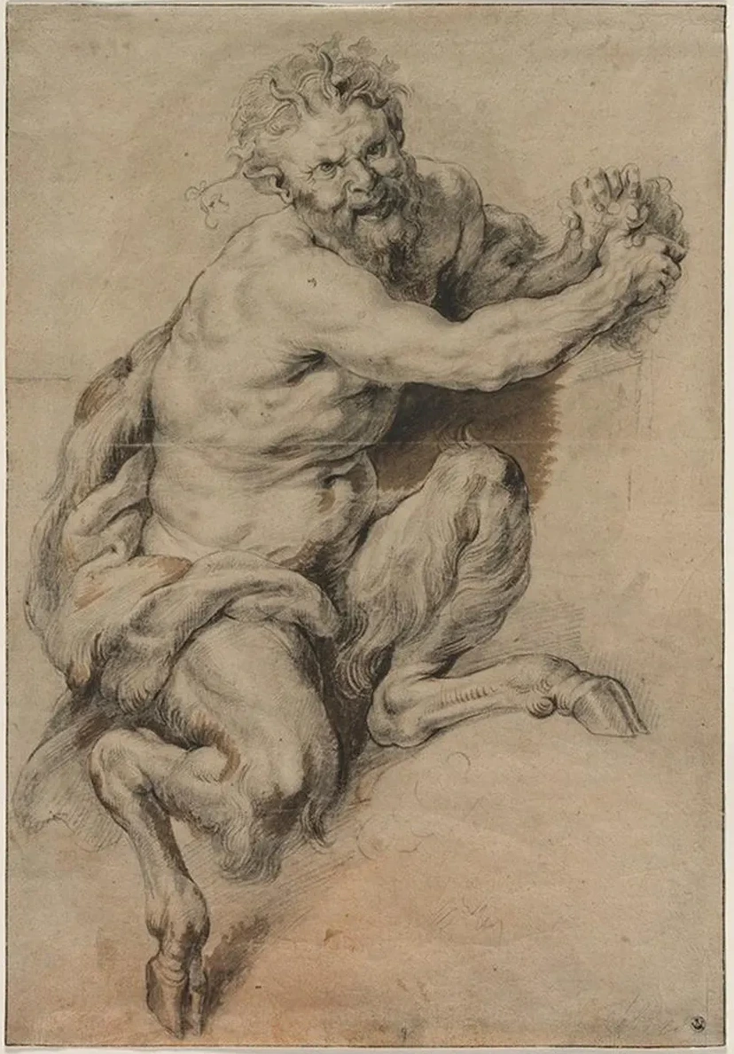 A Faun Grasping a Bunch of Grapes