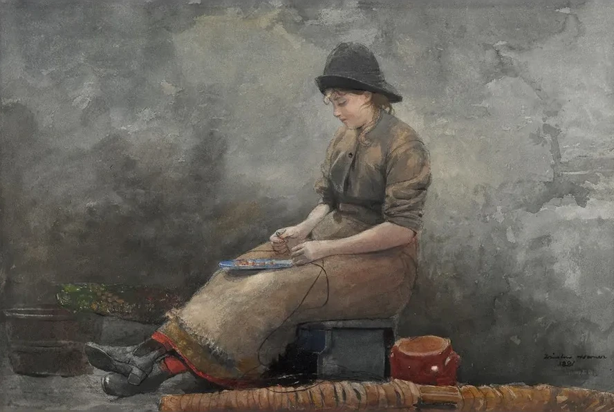 A Fishergirl BaitingLines
