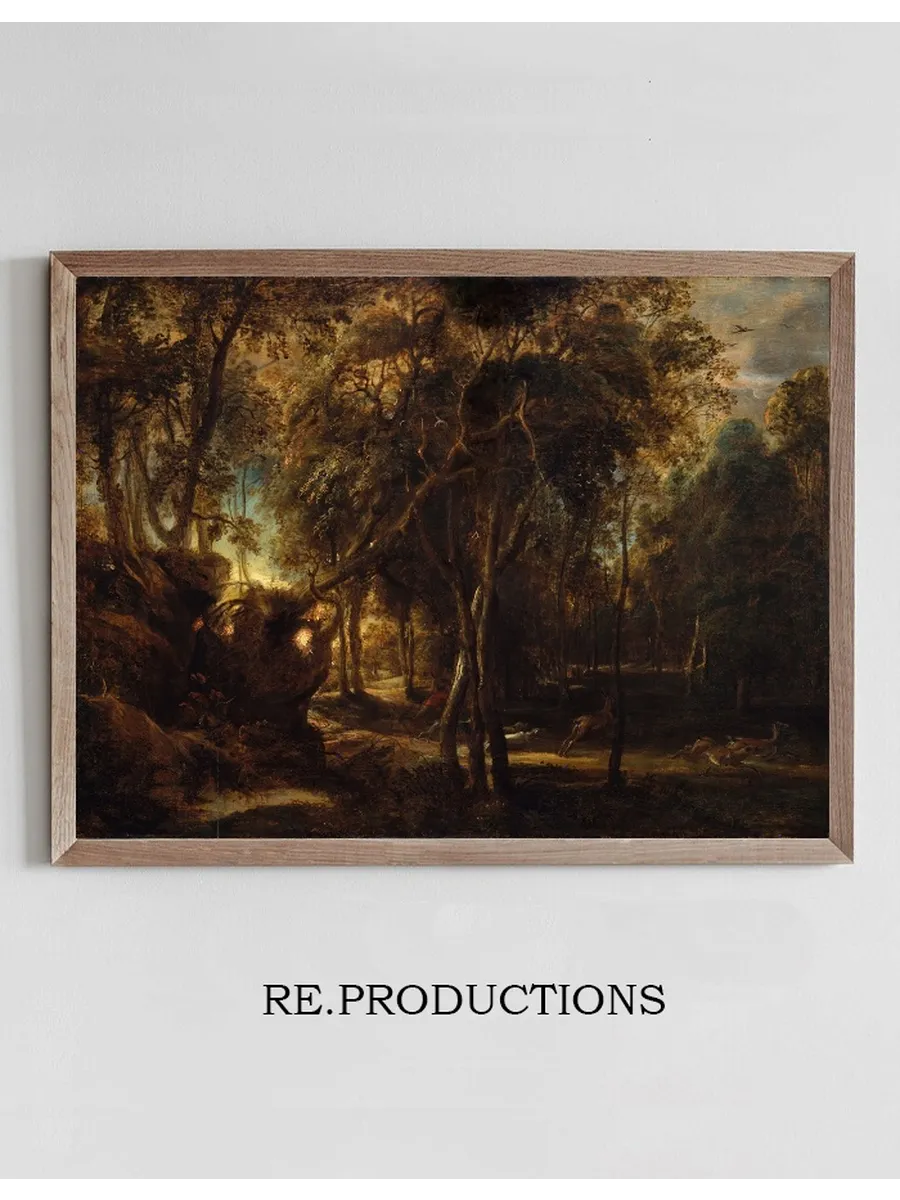 A Forest at Dawn with a Deer Hunt