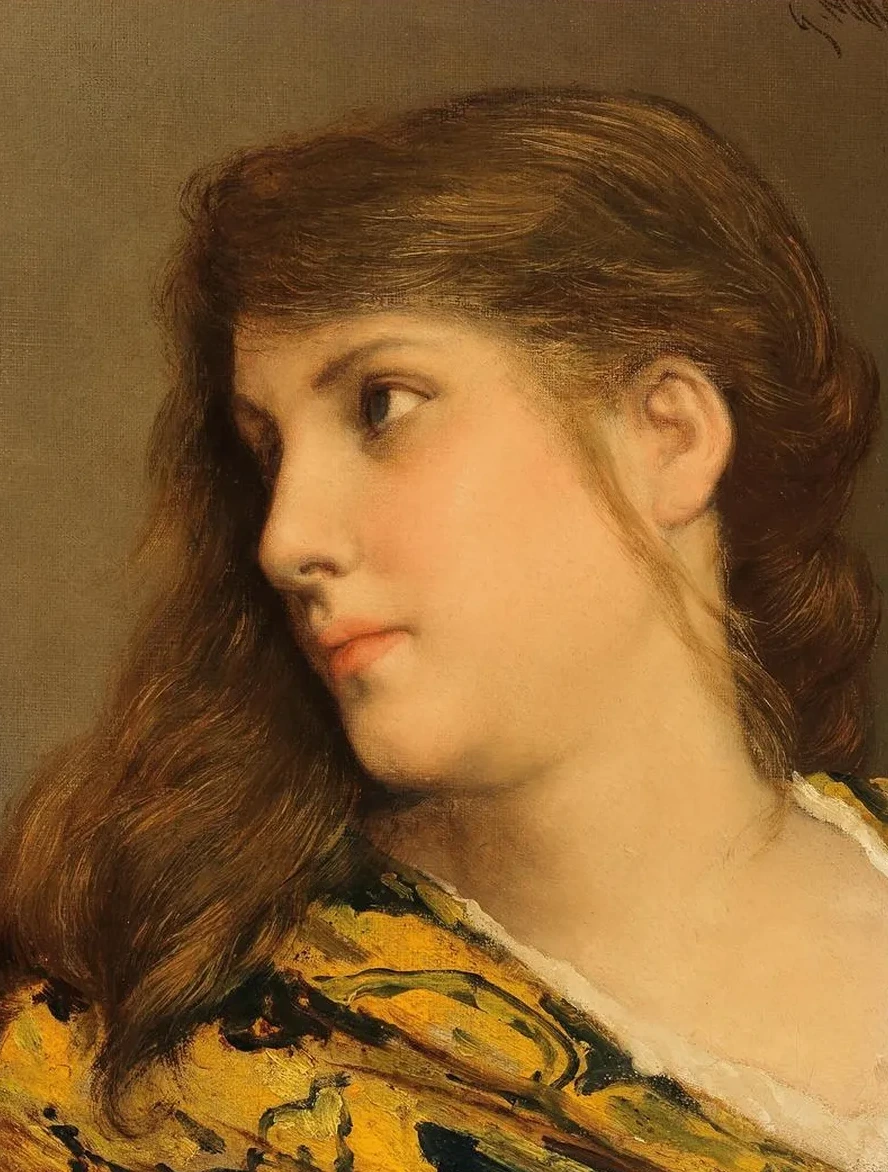 A Girl's Head Turned to the Left