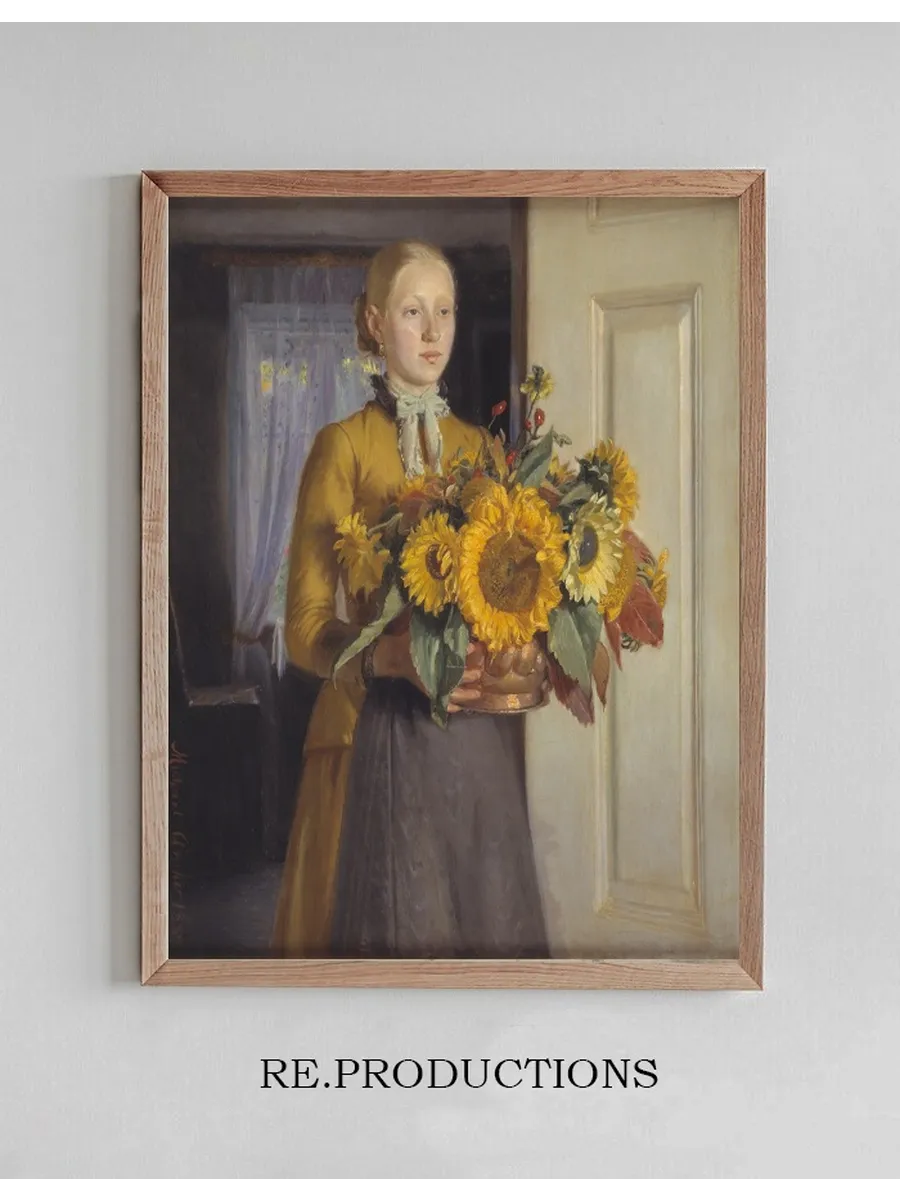 A Girl with Sunflowers