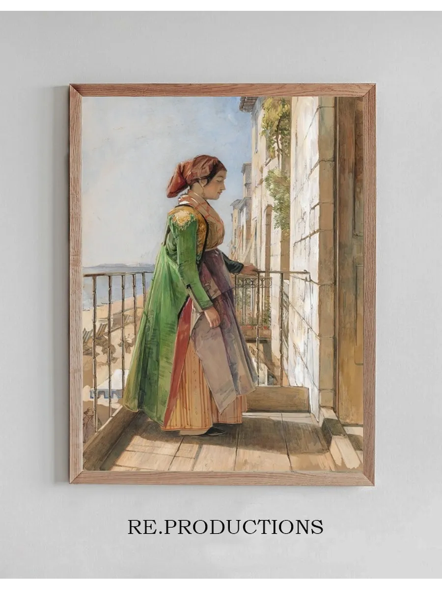 A Greek Girl Standing on a Balcony 1840