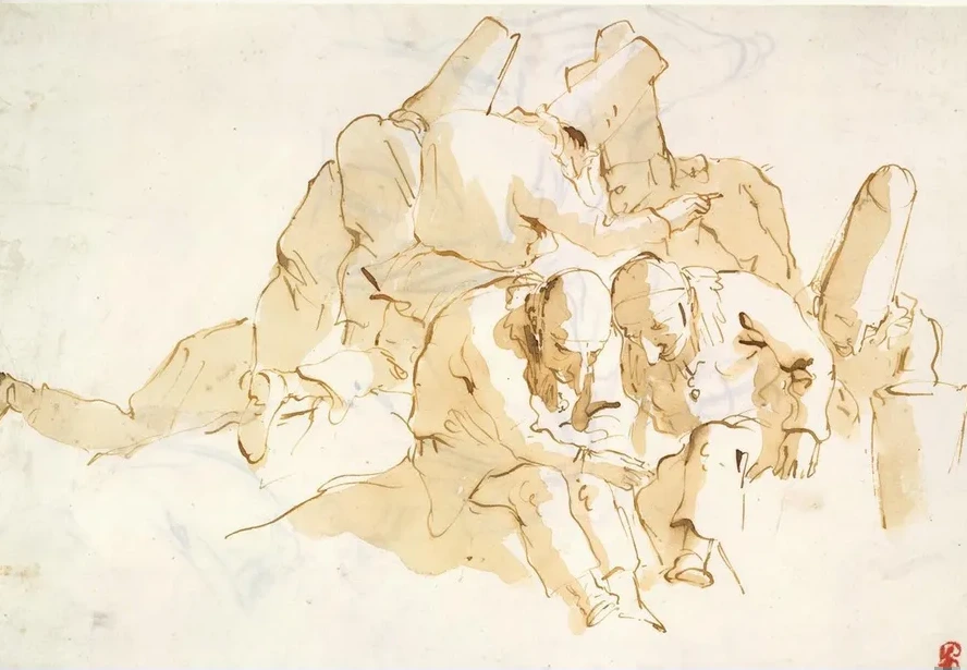 A Group of Punchinelli Seated