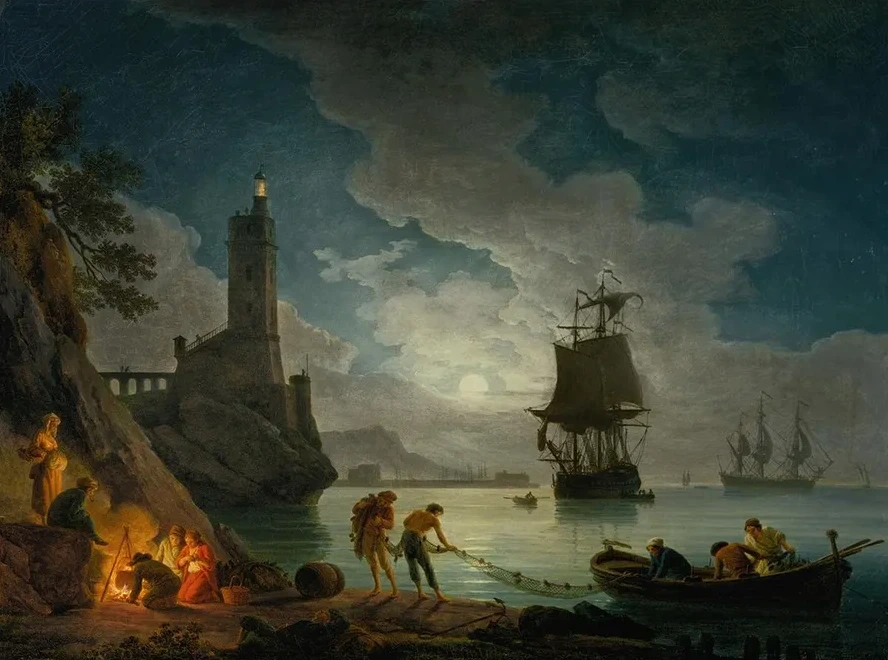 A Harbor in Moonlight