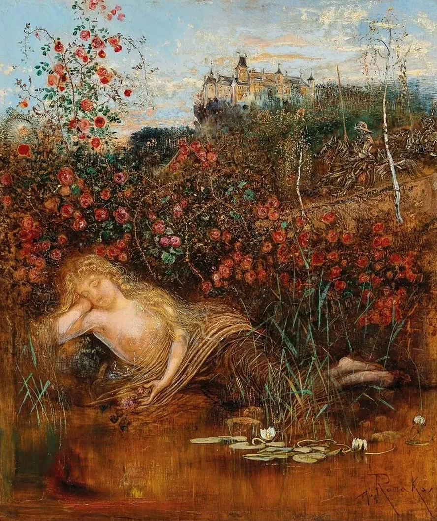 A Kamptal Nymph under a Rose Hedge