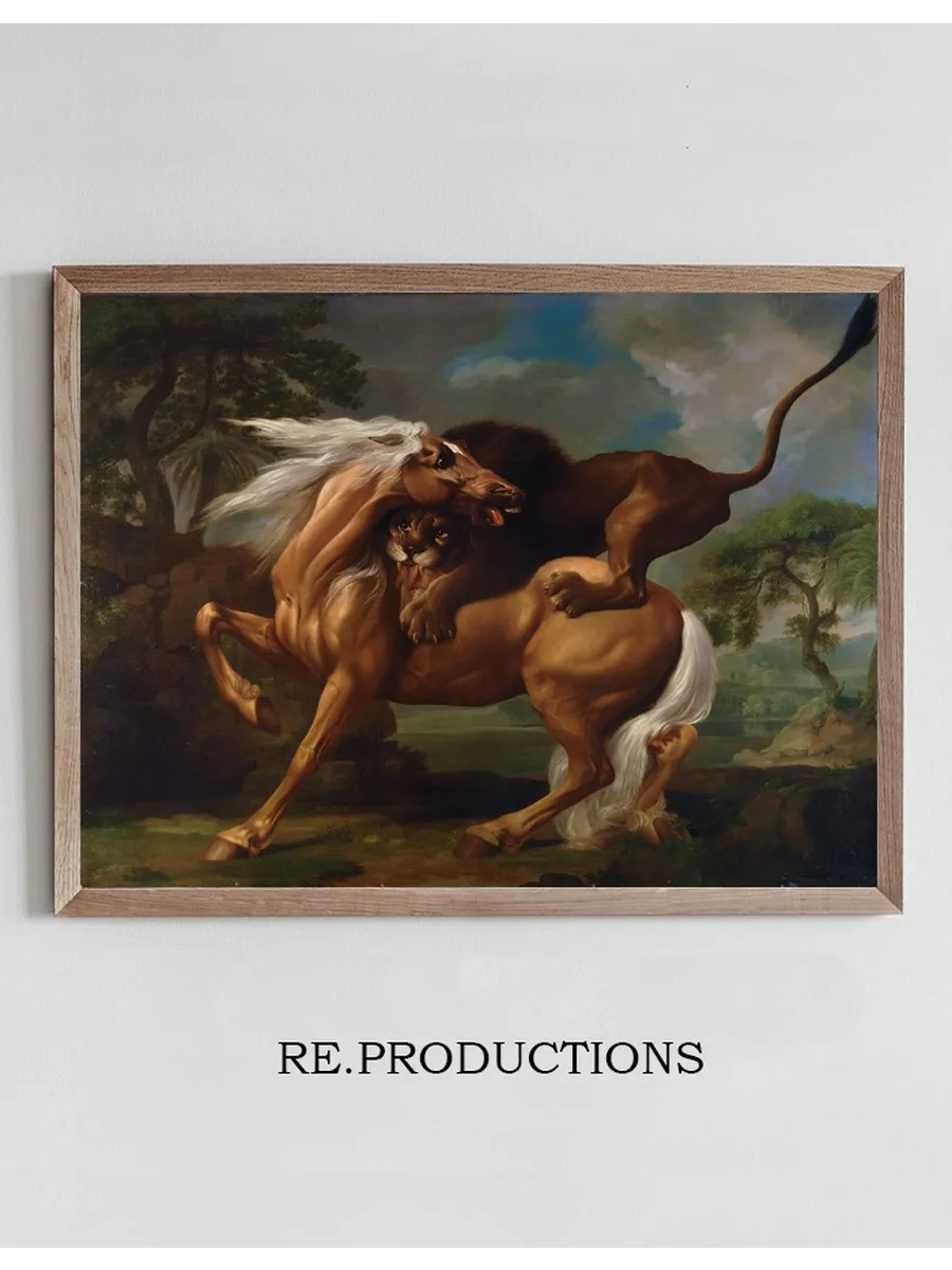 A Lion Attacking a Horse