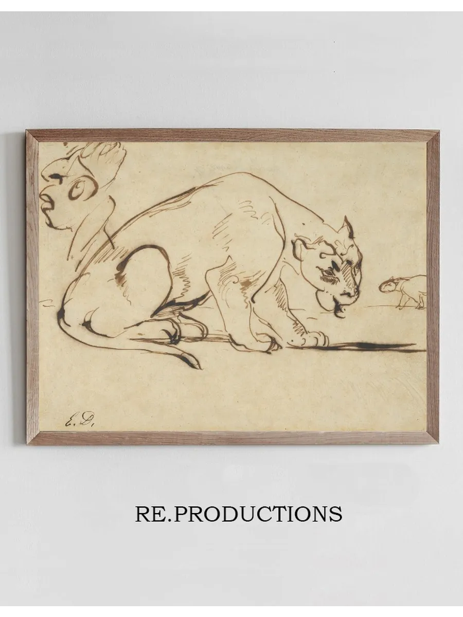 A Lioness and a Caricature of Ingres