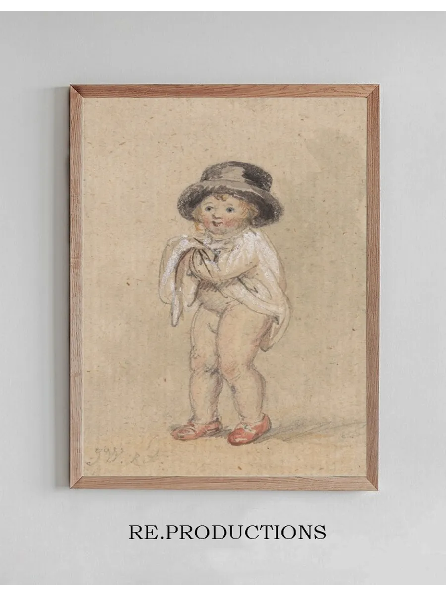 A Little Boy with Red Shoes