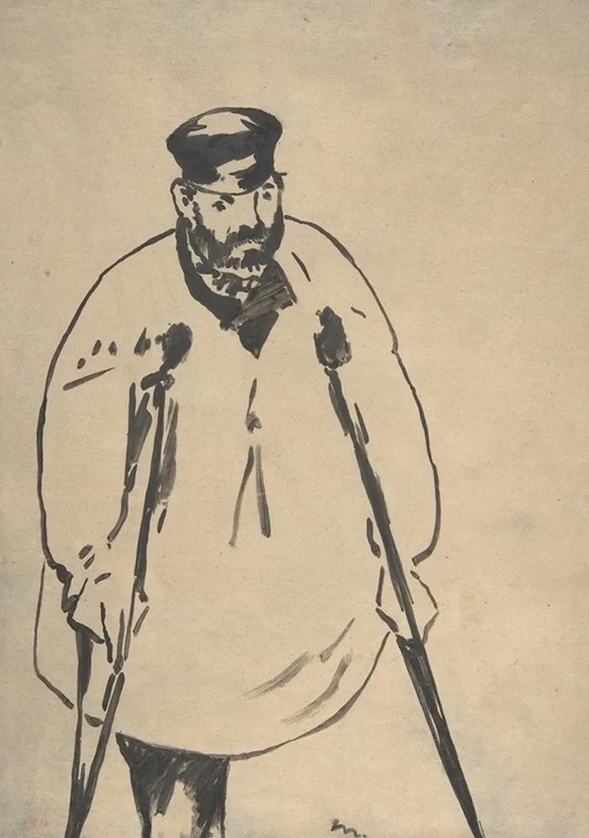 A Man on Crutches