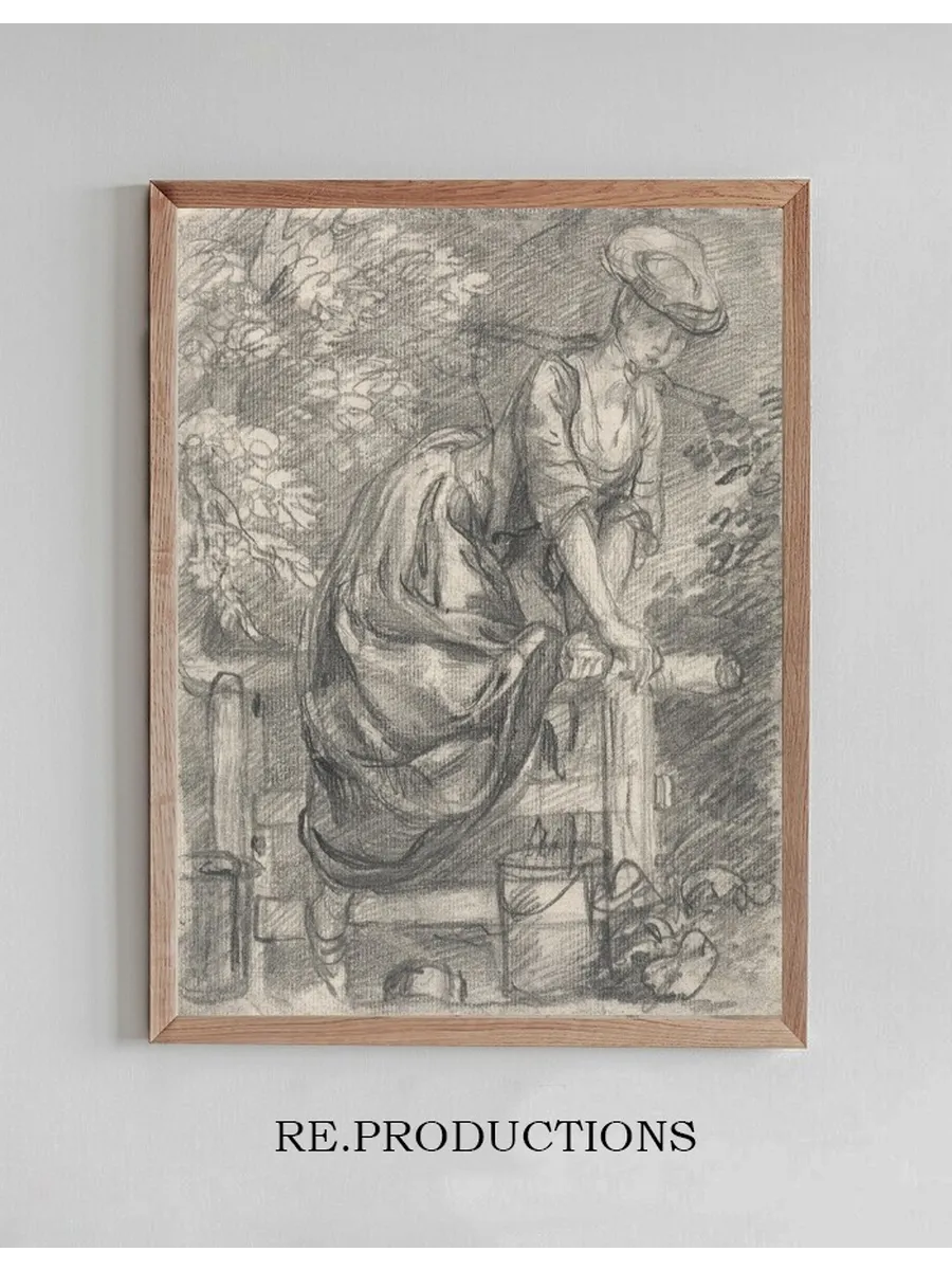 A Milkmaid Climbing a Stile