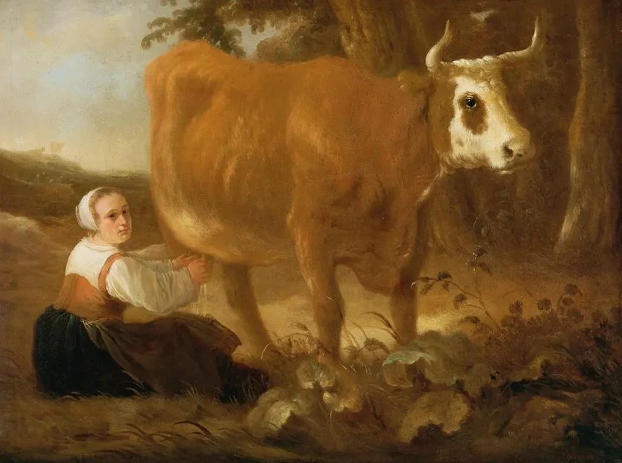 A Milkmaid With A Cow
