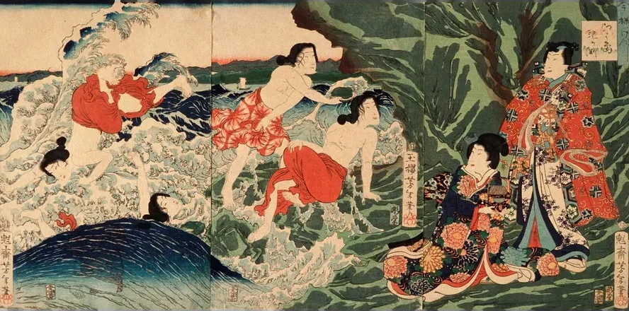A Modern Prince Genji at Chigogafuchi, Enoshima