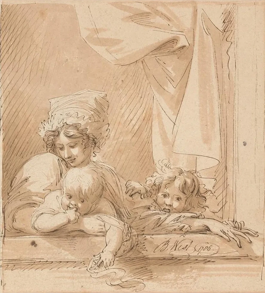 A Mother and Two Children