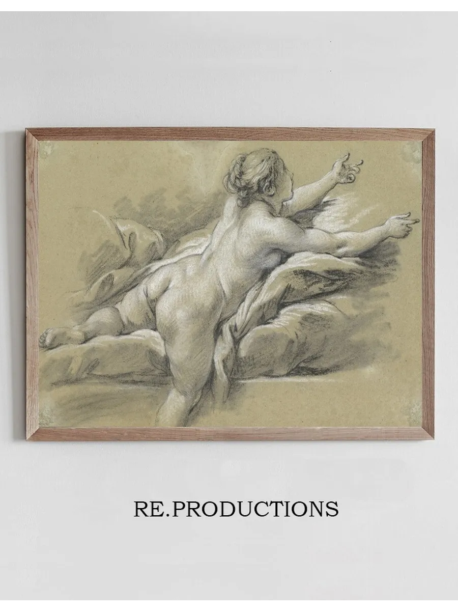 A Nude Woman Reaching to the Right