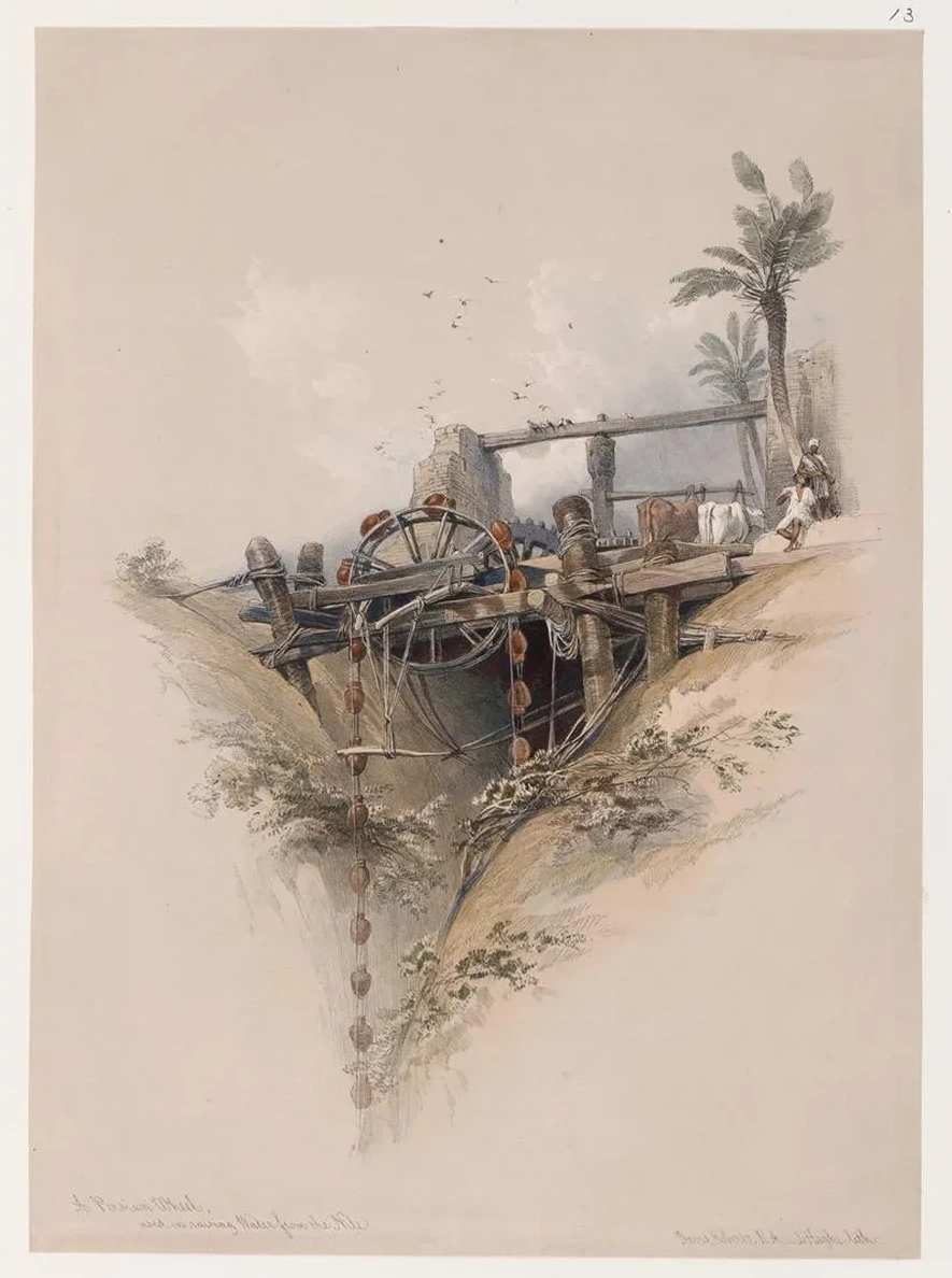 A Persian Wheel, Used in Raising Water from the Nile