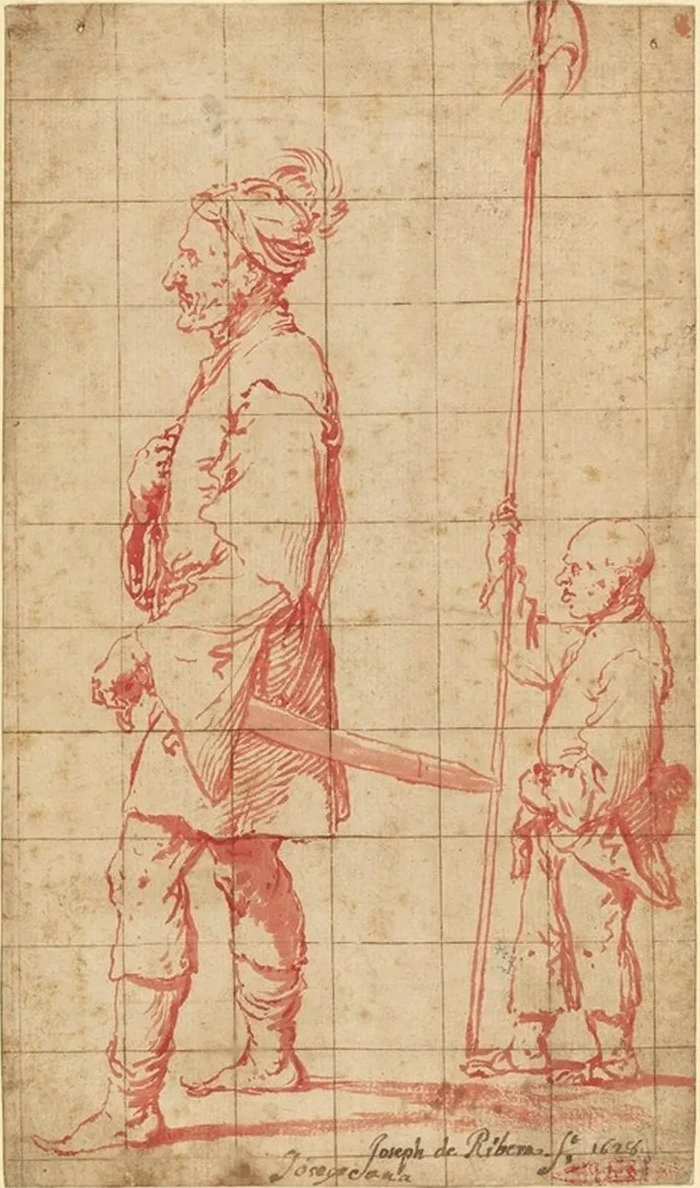 A Potentate Accompanied by His Halberd Bearer