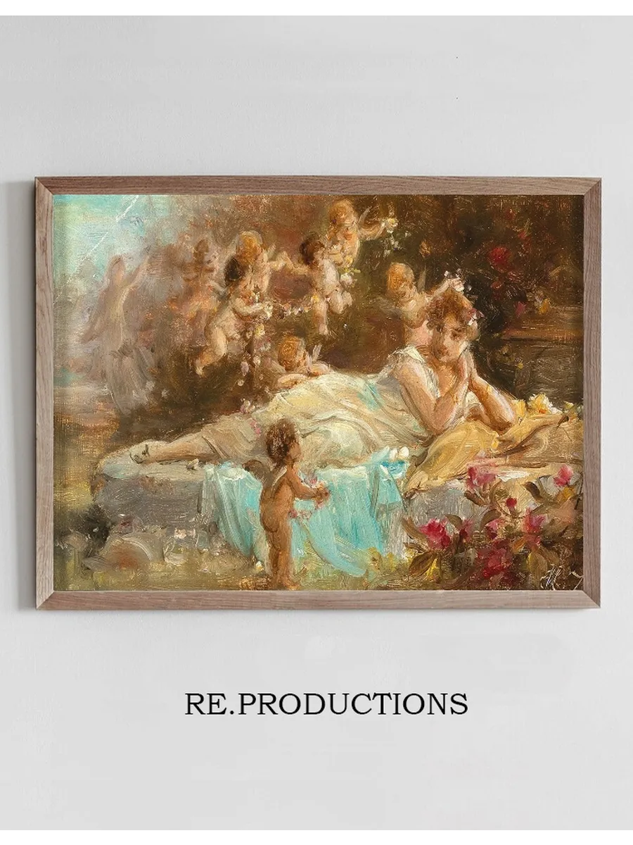 A Reclining Young Lady with Putti