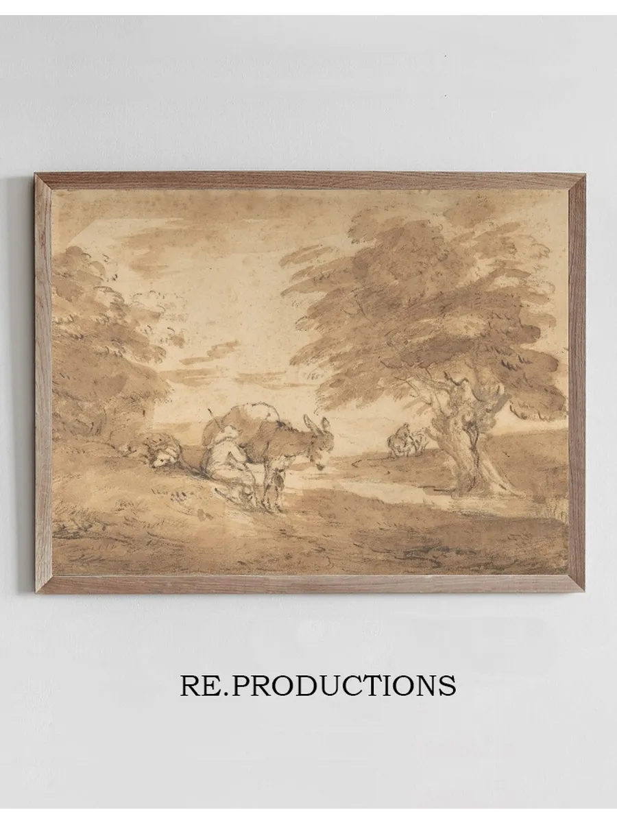 A Rest by the Way (Open Landscape with Figures, Donkey and Horses)