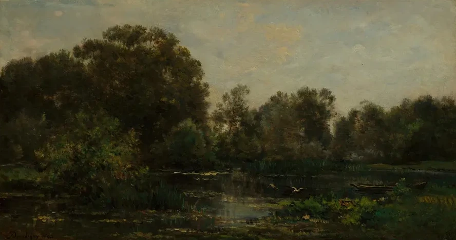 A River Landscape with Storks