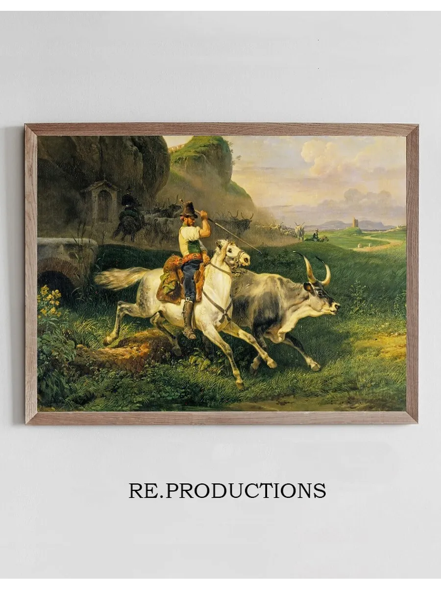 A Roman Herdsman driving Cattle