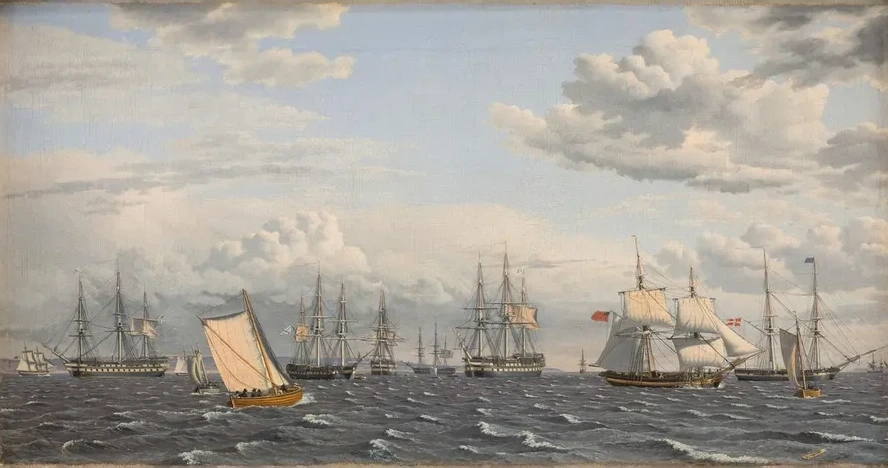 A Russian Fleet at Anchor near Elsinore