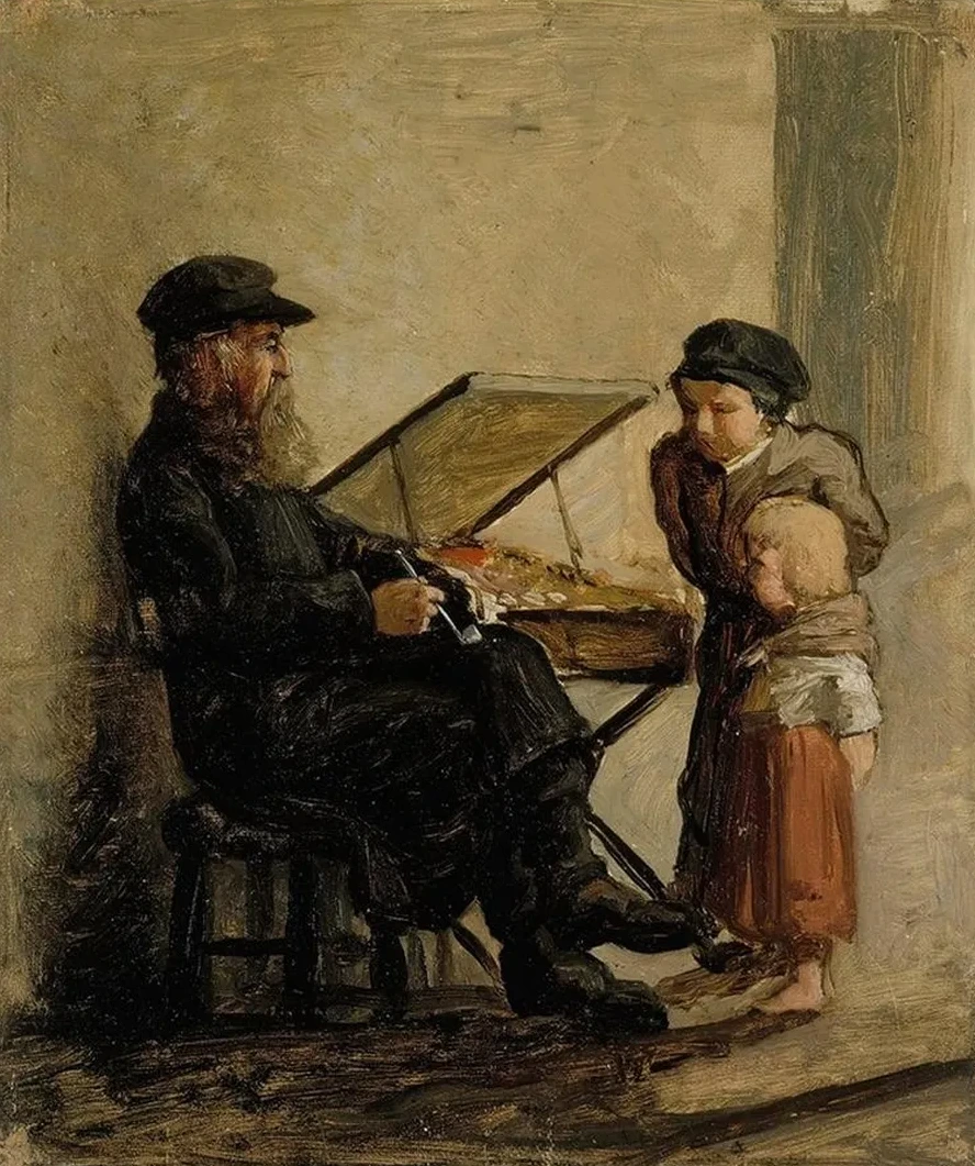 A Russian Salesman of Sweet Cakes at the Helsinki South Harbour Market, sketch