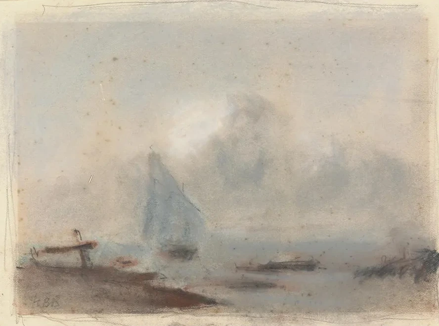 A Sailing Ship near Shore