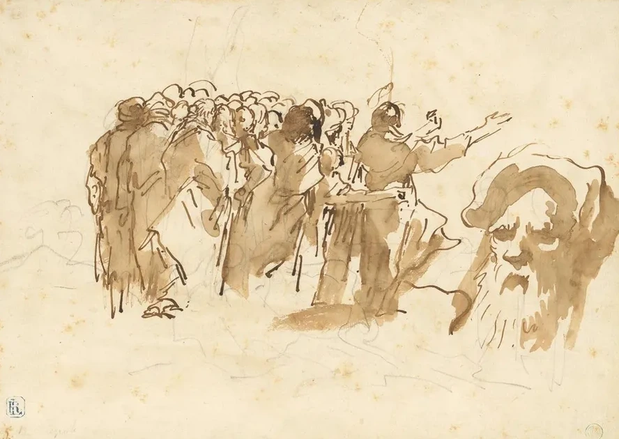 A Saint Preaching, and the Head of an Oriental