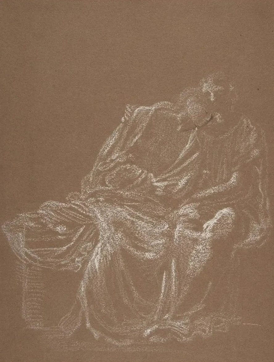 A Seated Couple, Embracing