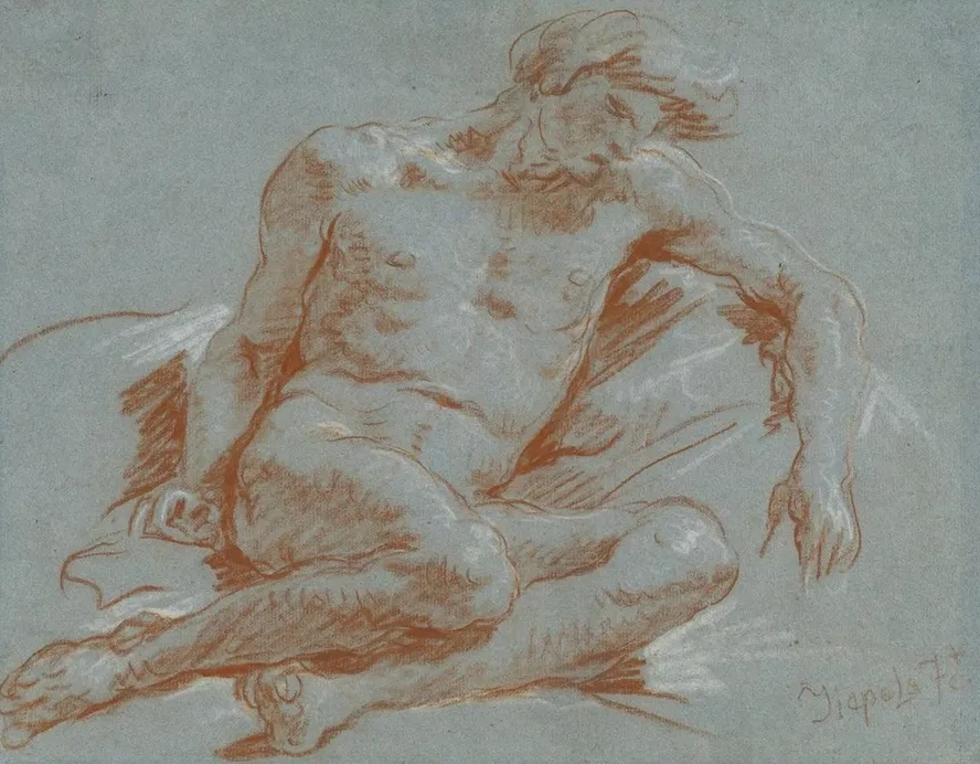 A Seated Male Nude