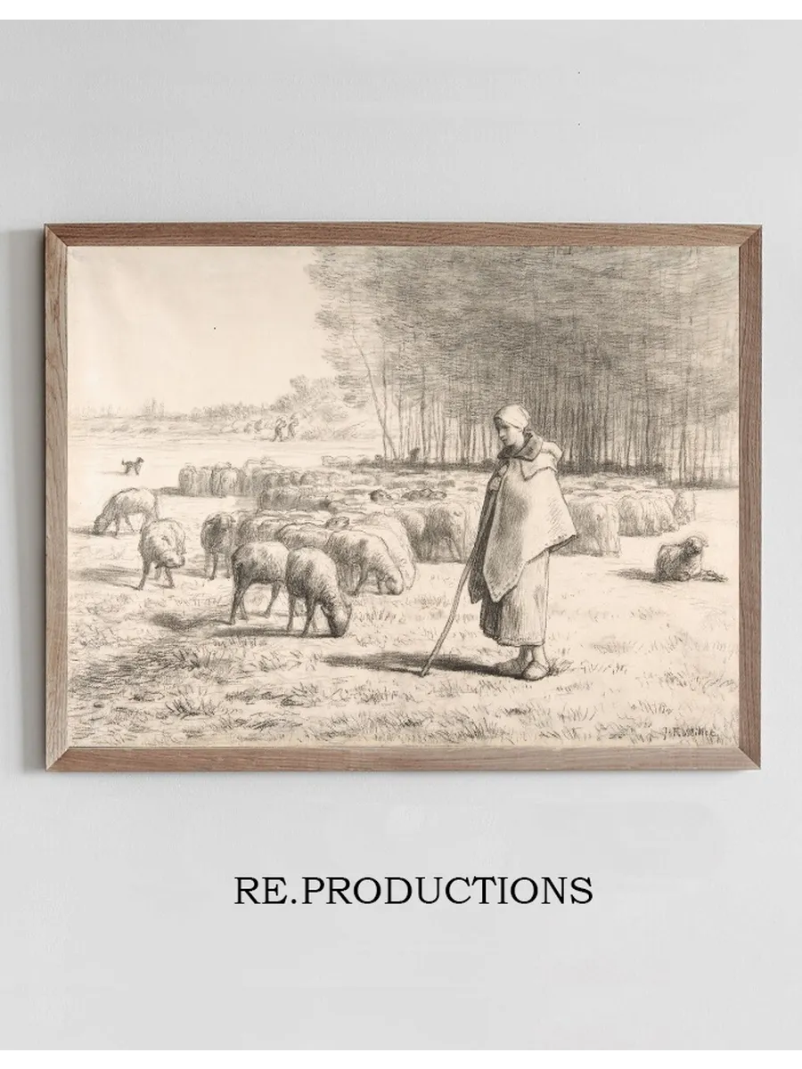 A Shepherdess with Her Flock
