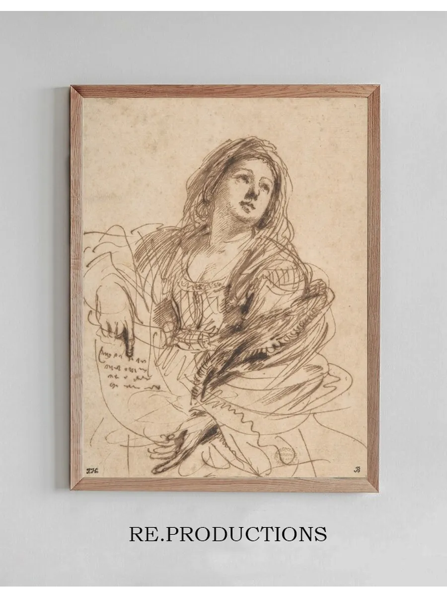 A Sibyl Holding a Scroll (Study for the Cimmerian Sibyl)