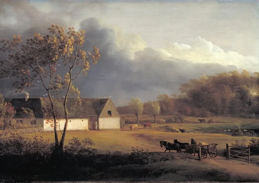 A Storm Brewing behind a Farmhouse in Zealand