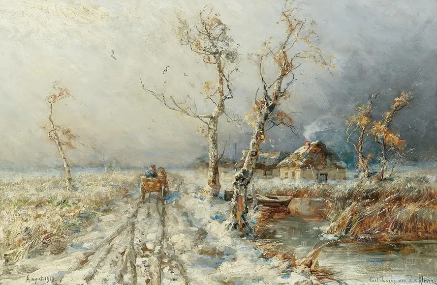 A Storm in a Snow Landscape