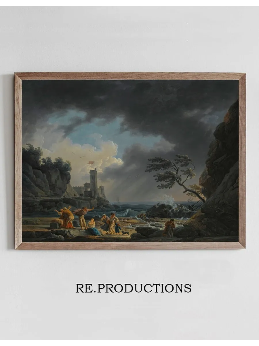 A Stormy Coastal Scene With Figures On A Beach Having Escaped A Shipwreck Engraved By Klauber