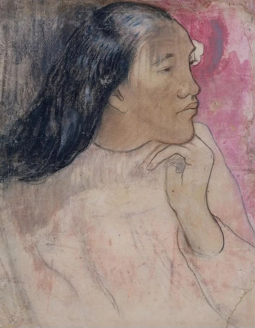 A Tahitian Woman with a Flower in Her Hair