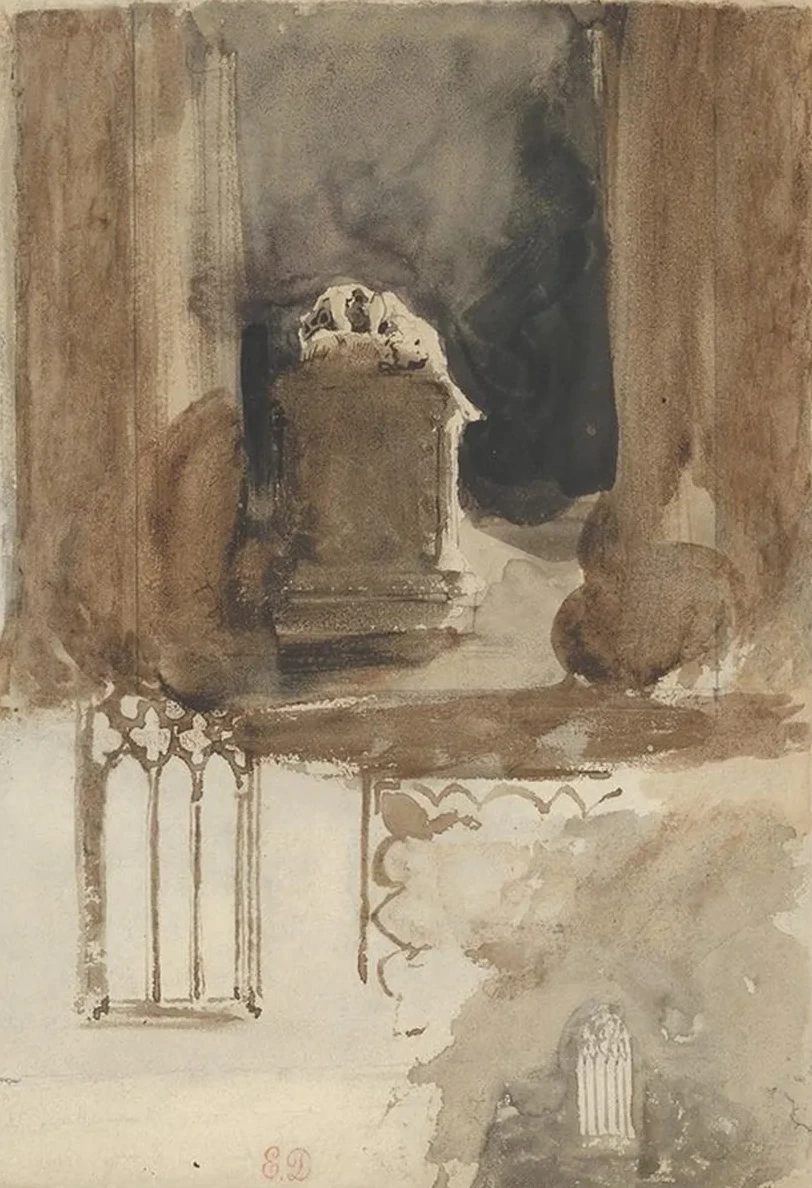 A Tomb and Studies of Windows in the Church of Valmont Abbey