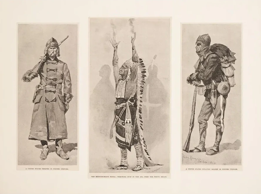 A United States Trooper, the Medicine - Man's Signal, A United States Infantry Soldier